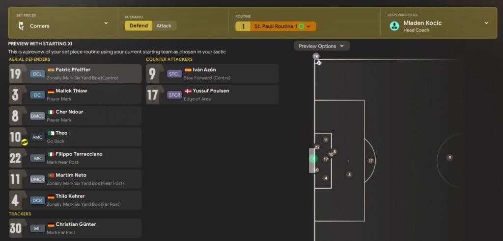 FM24 Set Piece Routines | Defend Corner