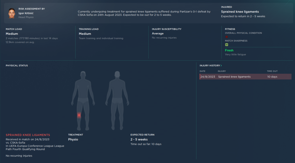 FM24 Medical Centre Detailed Injury Reports