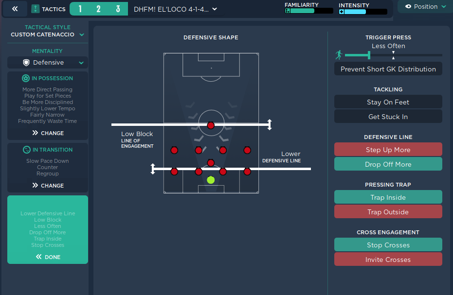 Catenaccio Football Manager Out of Possession