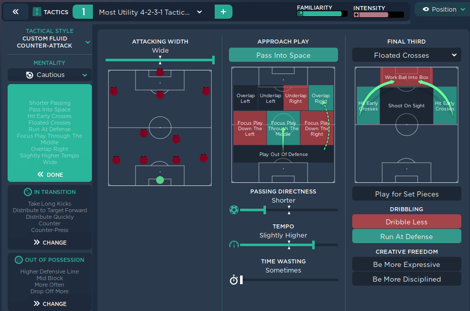 4-2-3-1 Lower League Tactic - In Possession Setup